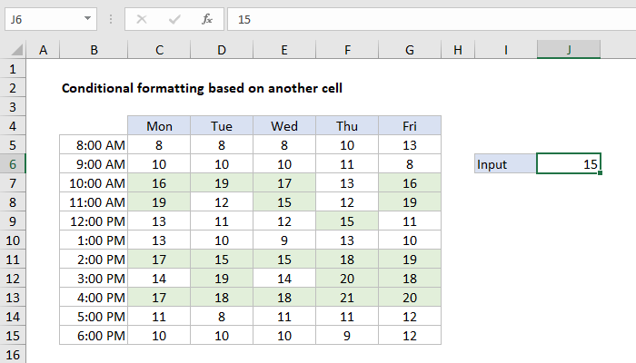 Excel formula: Conditional formatting based on another cell | Exceljet